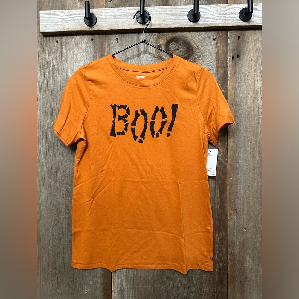 Sonoma Good For Life Halloween Boo Graphic T-Shirt in Orange Size XS